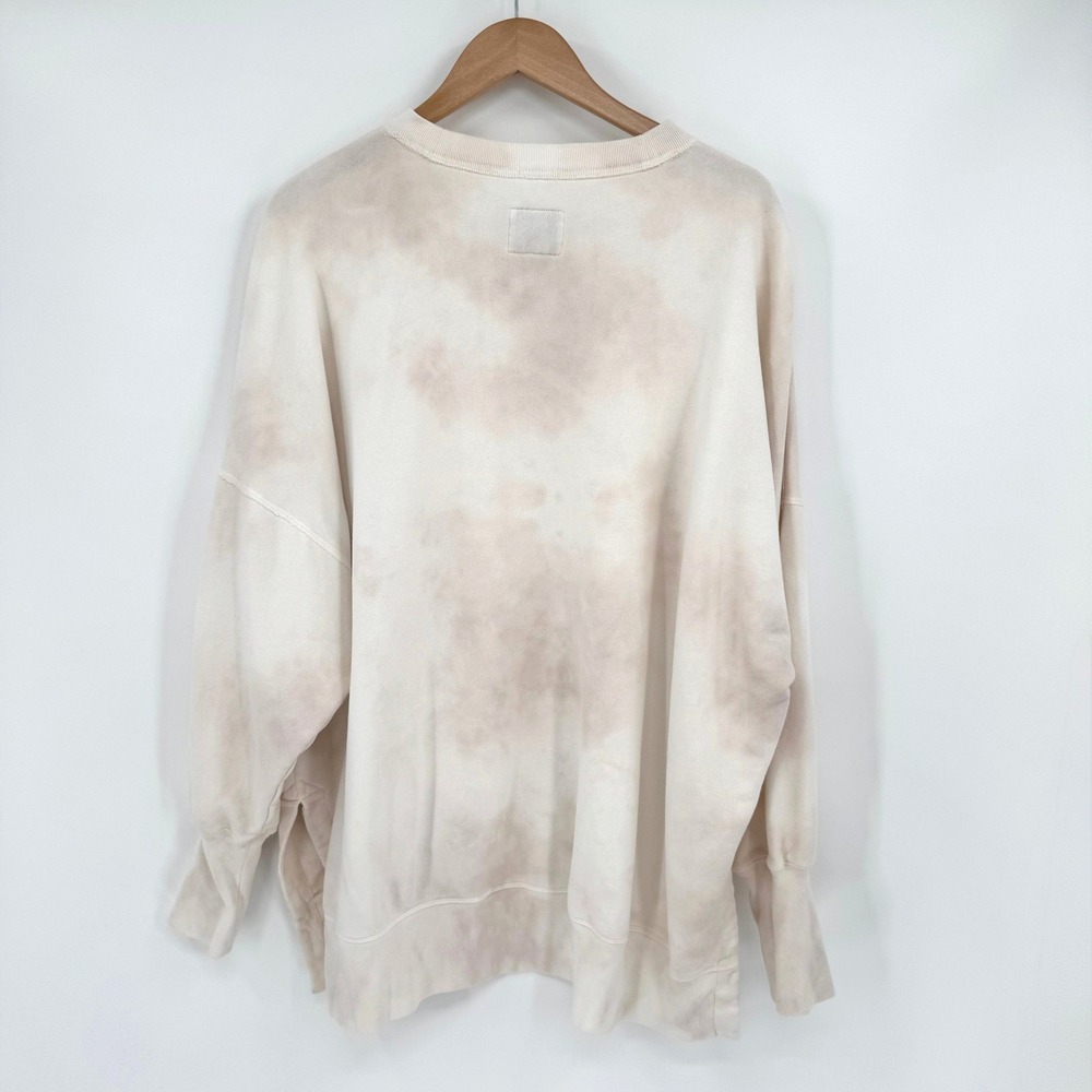 Abercrombie & Fitch Soft A&F Collection XXL Garment Dyed Tie Dye‎ Sweatshirt Tan - Picture 7 of 10